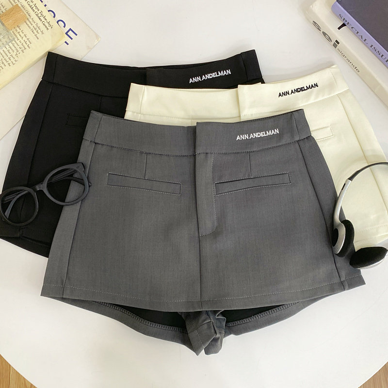 设计感时尚百搭高腰显瘦刺绣字母西装半身裙防走光裤裙短裤女,女装/女士精品,休闲裤,淘宝优惠券,粉丝福利购,淘宝优惠卷