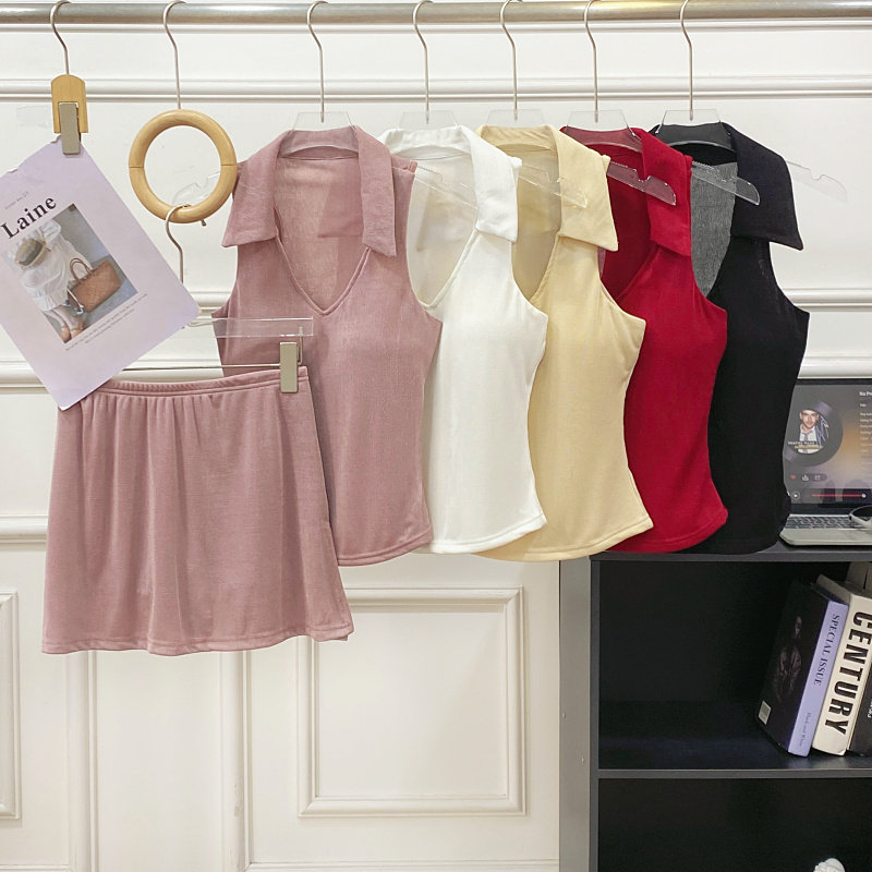 复古挂脖露背短款无袖背心+高腰显瘦包臀半身裙短裙女两件套装女,女装/女士精品,时尚套装,淘宝优惠券,粉丝福利购,淘宝优惠卷