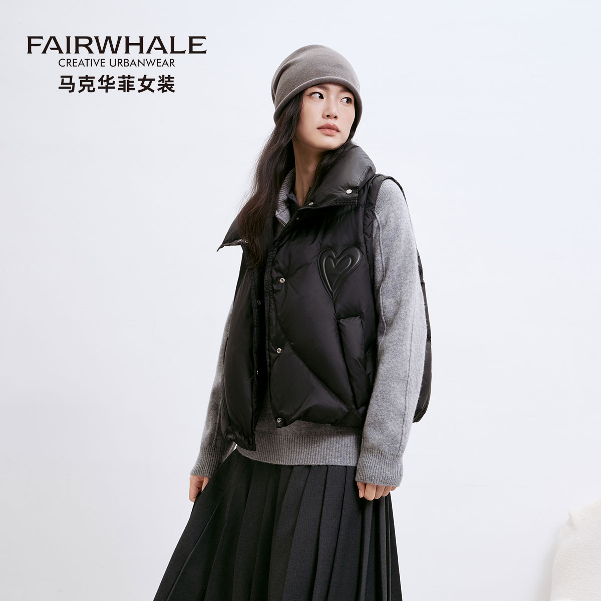 马克华菲轻薄羽绒马甲女秋冬外套
