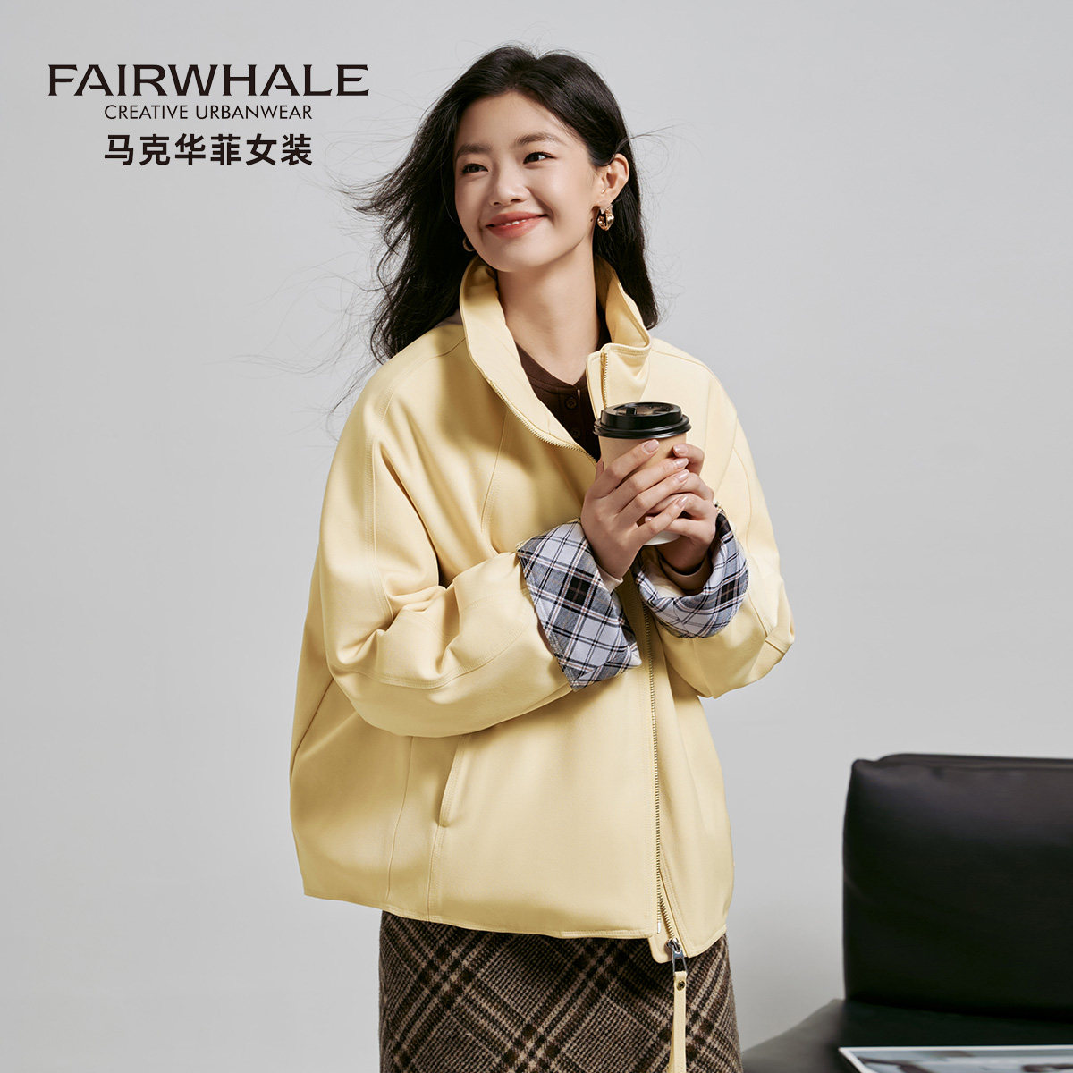 马克华菲鹅绒夹克羽绒服女外套冬