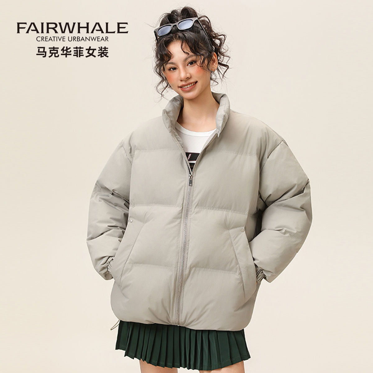 马克华菲短款棉服女小个子面包服