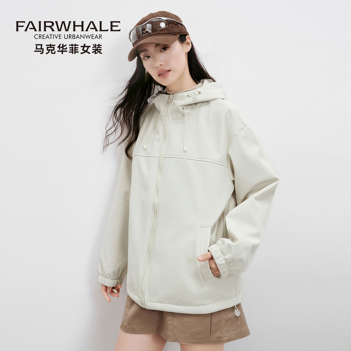 马克华菲加绒软壳冲锋衣外套女