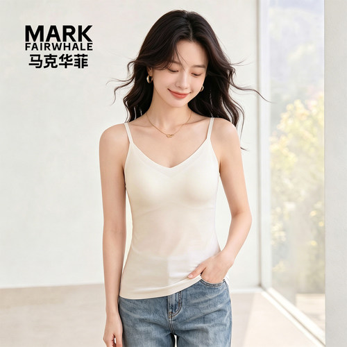 马克华菲女装吊带背心女款u领露锁骨美背气质显瘦上衣YB73149982