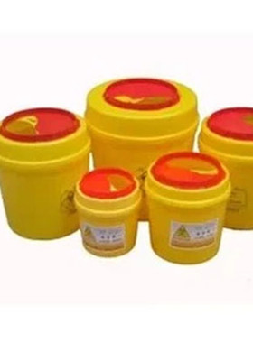 加厚2/4/6L圆型利器盒 黄色 医用盒 锐器盒 医疗废物 垃圾桶包邮