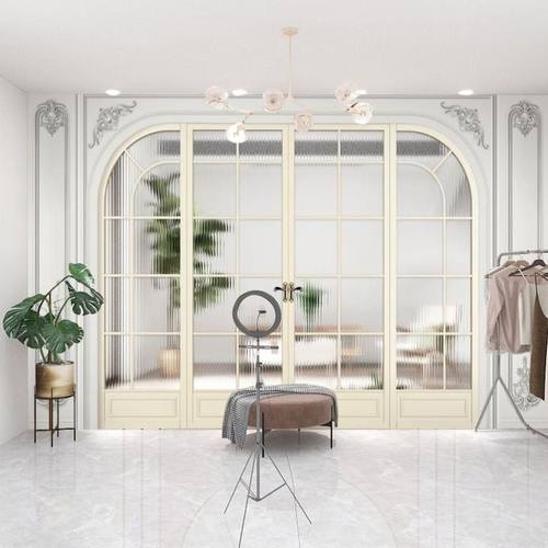 3D立体仿真玻璃门墙纸服装店延伸直播间装饰背景图落地窗空间壁纸