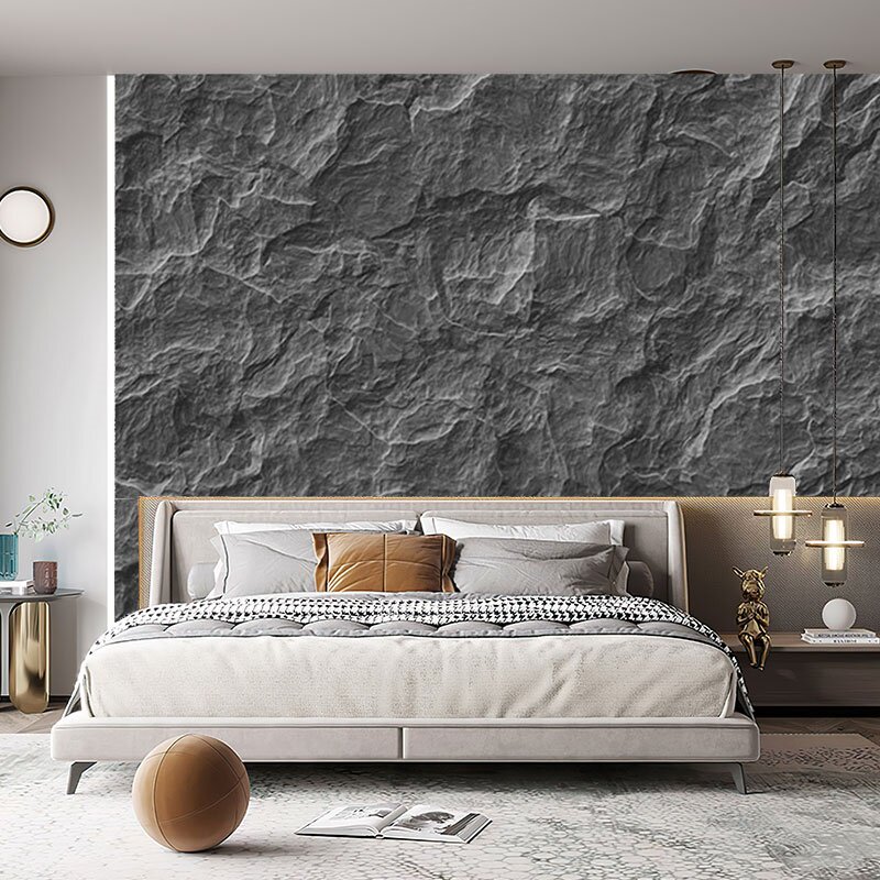 3d立体岩板壁纸仿岩石肌理浮雕客厅电视背景墙壁画卧室高级感墙纸