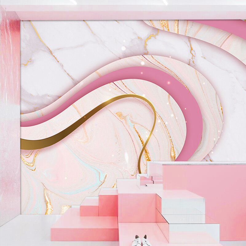 美容院墙纸logo形象墙轻奢前台背景墙美甲服装店高级感直播间壁纸