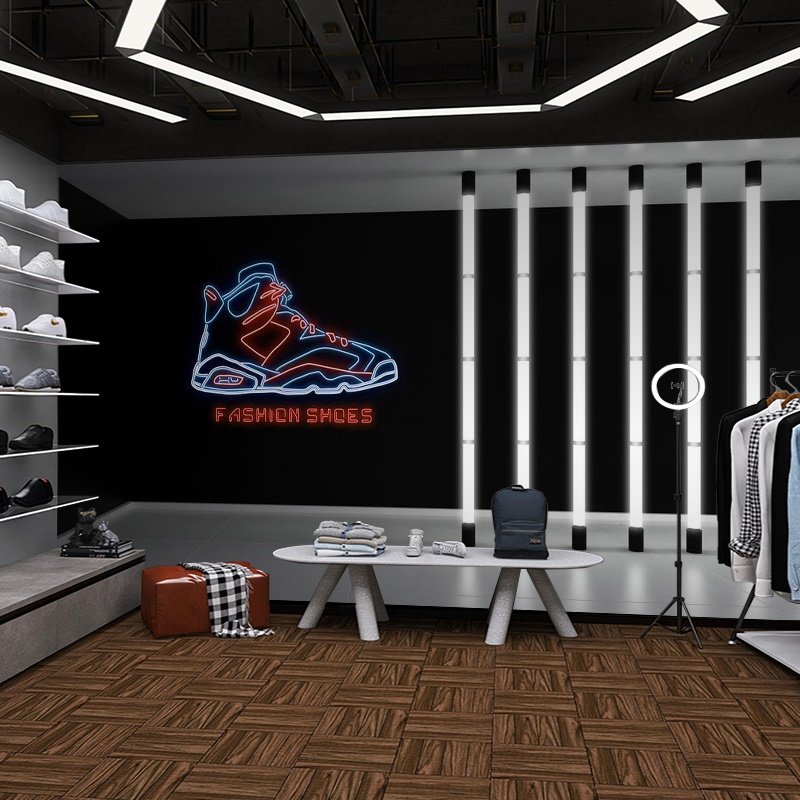 潮牌运动鞋背景墙纸球鞋店装饰墙布潮牌跑鞋椰子鞋直播间鞋子壁纸