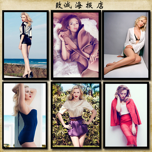 欧美明星海报制作斯嘉丽约翰逊写真周边海报定做房间装饰贴画挂画