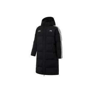 李宁火锅羽绒系列防泼水远保暖连帽拉链户外休闲冬季长款羽绒服