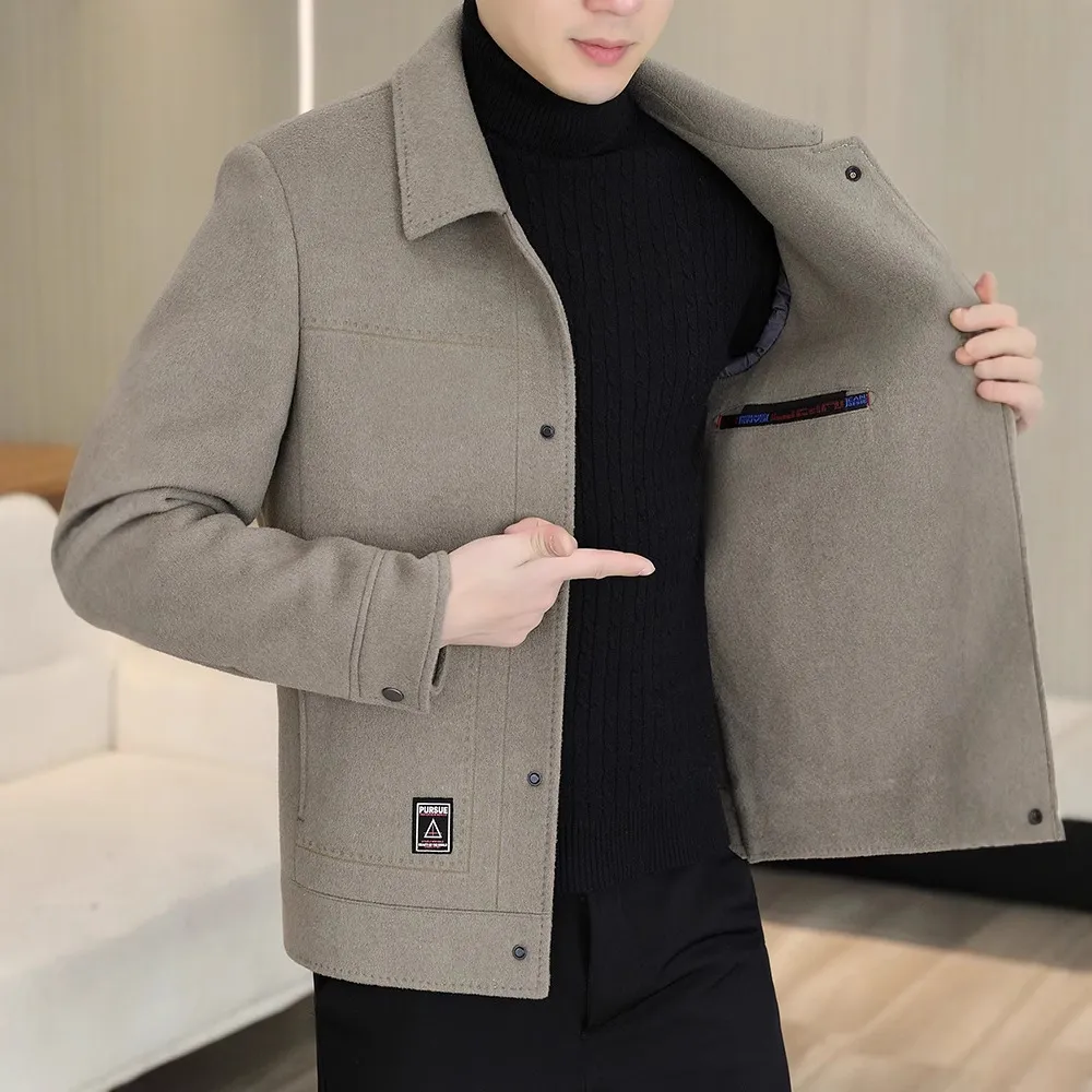 羊毛呢外套男士双面尼大衣秋冬新款男装呢子夹克防风普通,男装,夹克,淘宝优惠券,粉丝福利购,淘宝优惠卷