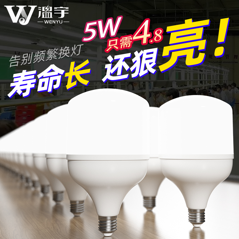 led灯泡家用超亮e27螺纹螺口螺旋室内照明节能白光工厂防水球泡灯 家装灯饰光源 LED球泡灯 原图主图