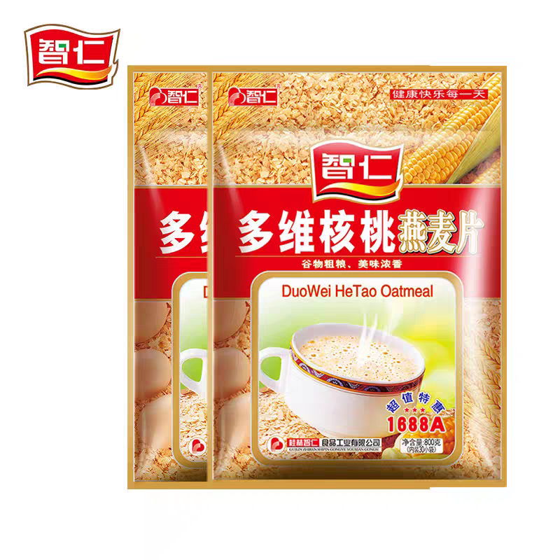 智仁中老年加钙多维核桃燕麦片800克独立小袋四月新日期特价