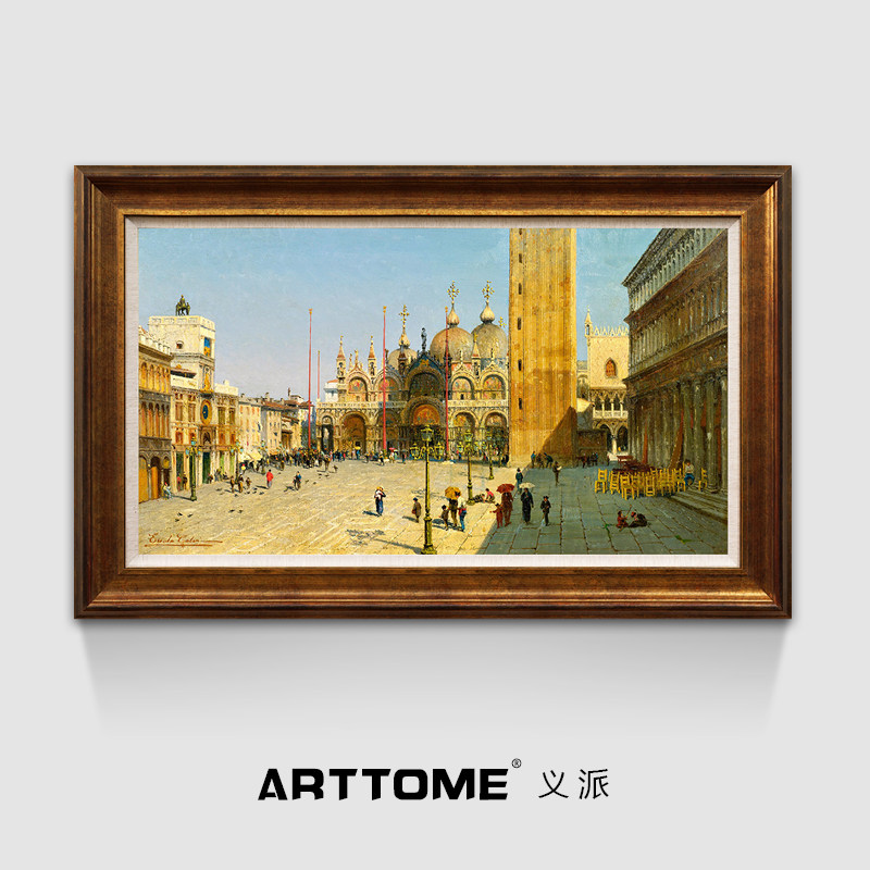 Venice Plazza San Marco European style Scenery Architecture Oil Painting American style a living room Office Study Decorative paintingin the Home accessories , Decorative painting , Painting  category - from Buy2taobao.com to provide professional Taobao agent buy service