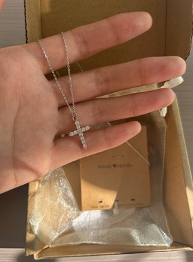 bm十字架项链女生新款镶钻锆石锁骨链国内代购正品brandymelville