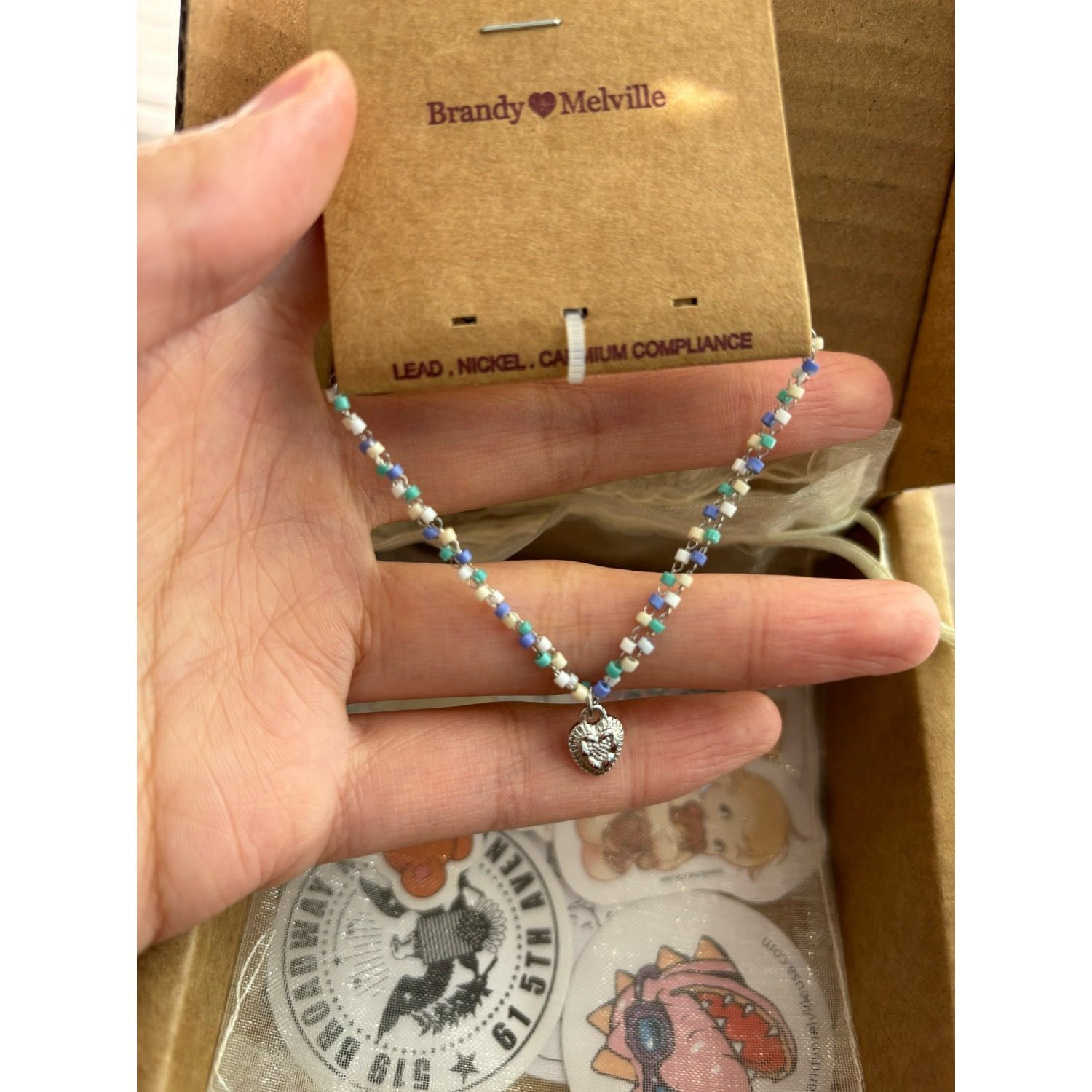 bm手链女蓝色多巴胺珠子爱心手饰靠谱国内代购正品brandymelville