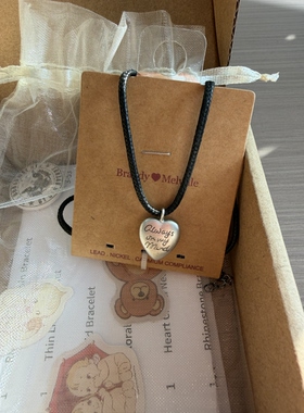 BrandyMelville黑绳字母爱心choker女项链朋克风颈链国内代购正品