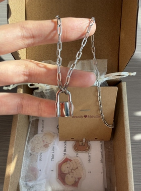 bm小锁吊坠项链小众设计感男女款锁骨链brandymelville正品