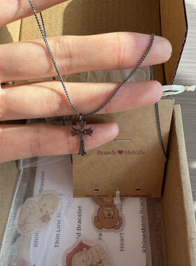 bm项链女新款枪黑色复古十字架朋克风个性潮流锁骨链国内代购正品