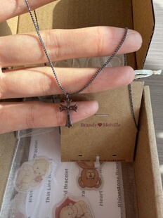 bm项链女新款枪黑色复古十字架朋克风个性潮流锁骨链国内代购正品