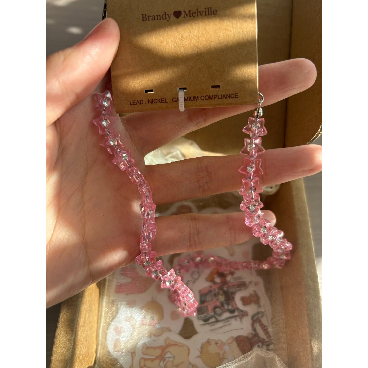 bm粉色星星串珠项链女新款项圈choker国内代购正品brandymelville