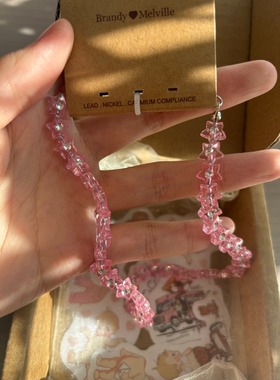 bm粉色星星串珠项链女新款项圈choker国内代购正品brandymelville