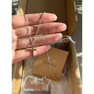 brandymelville 正品 bm项链女生新款 亮面十字架吊坠锁骨链国内代购