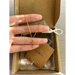 brandymelville 正品 bm十字架项链女生新款 亮面锁骨链靠谱国内代购