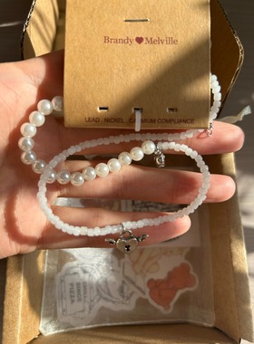 bm项链女珍珠米珠拼接串珠choker爱心翅膀吊坠国内代购正品brandy