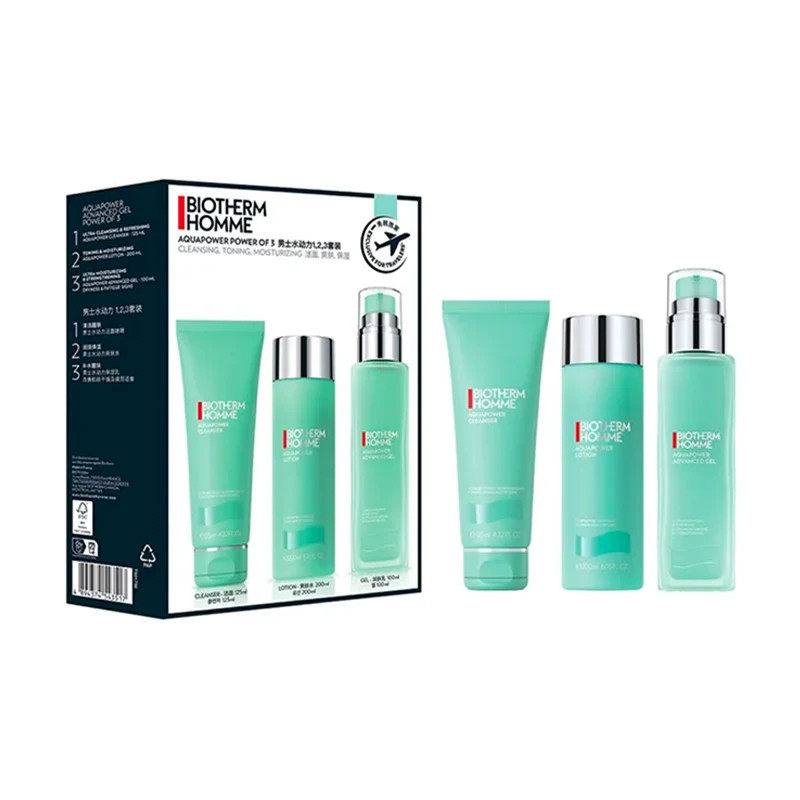 Biotherm/碧欧泉水动力3件套装控油皮去角质泡沫补水