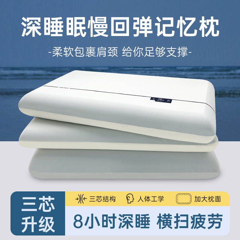 慢回弹记忆棉枕芯护颈专用成人男女通用枕头零压深睡云朵棉枕芯