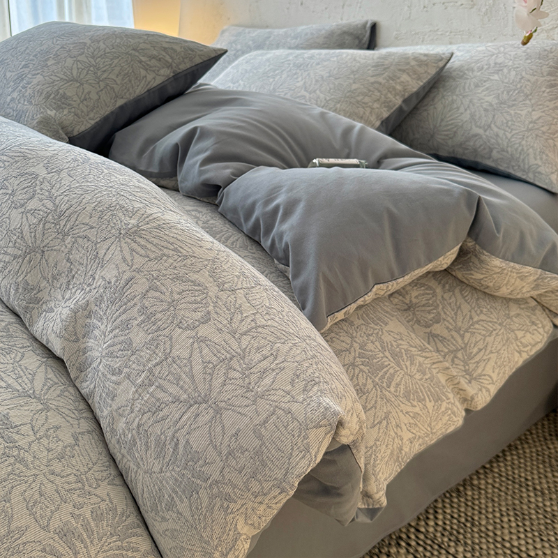 A类全棉双层纱磨毛床上四件套