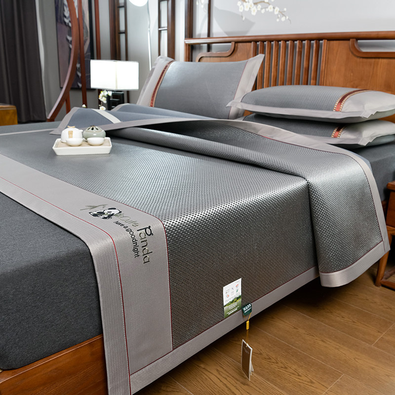 冰藤席A类冰丝凉席三件套熊猫夏季裸睡可水洗床笠款凉感,床上用品,冰丝席,淘宝优惠券,粉丝福利购,淘宝优惠卷