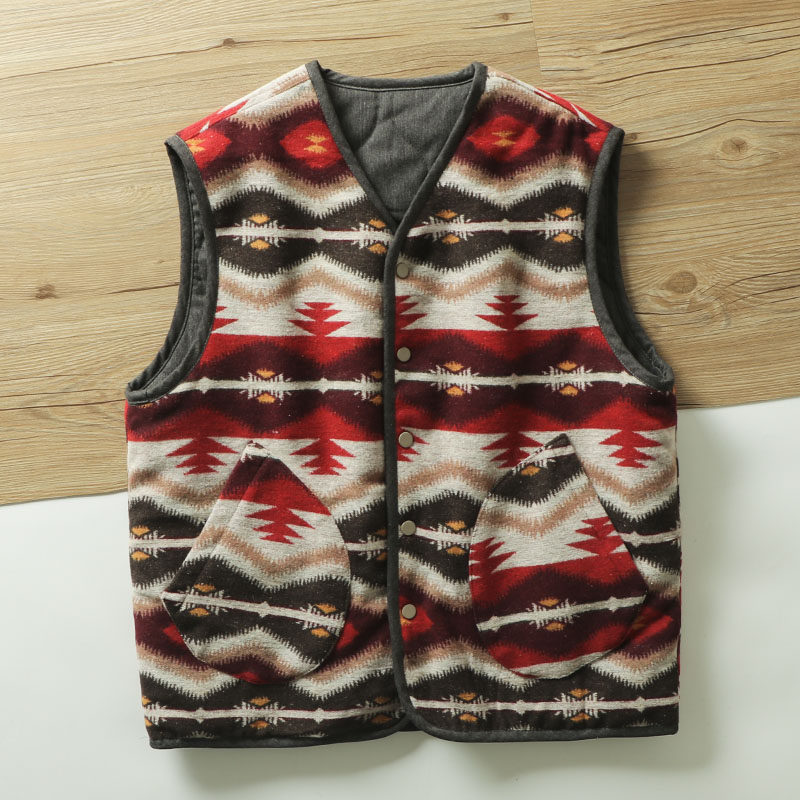 双面穿  日系复古民族风厚实男女两面穿宽松背心潮棉马甲冬季潮搭,男装,常规马甲,淘宝优惠券,粉丝福利购,淘宝优惠卷