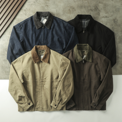 翻领春秋日系复古情侣底特律外套