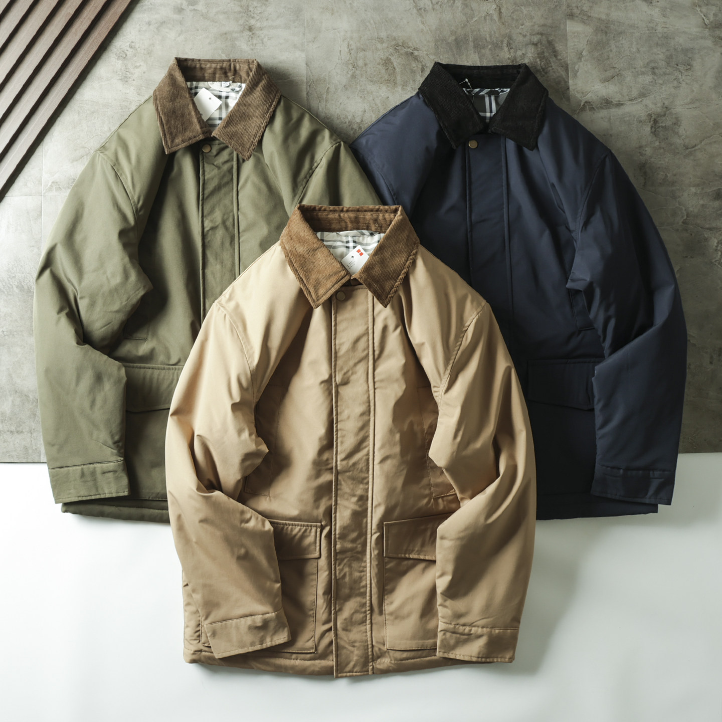 2025新款户外防风防泼水夹棉防风保暖灯芯绒拼接翻领棉衣棉服外套,男装,棉衣,淘宝优惠券,粉丝福利购,淘宝优惠卷