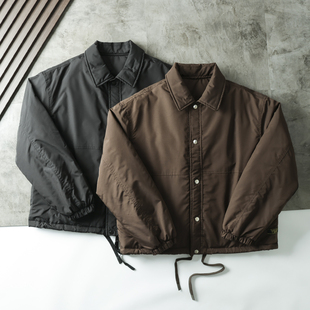 欧美单 复古宽松休闲翻领棉衣棉服夹棉外套潮 外贸尾货秋冬男士