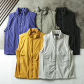 茑系阿僮木轻量防水防风保暖秋男户外城市休闲立领棉马甲背心外套