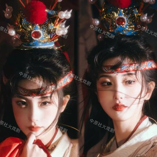 贾宝玉COS头冠紫金冠戏曲头饰孙悟空头冠美猴王演出头冠