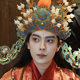 天阳同款财神帽京剧戏曲头饰头盔戏曲金雕相爷财神帽戏帽演出盔帽