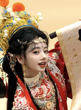 财神帽子男女COS财神爷头饰财神道具万圣节春节晚会发饰汉服头饰