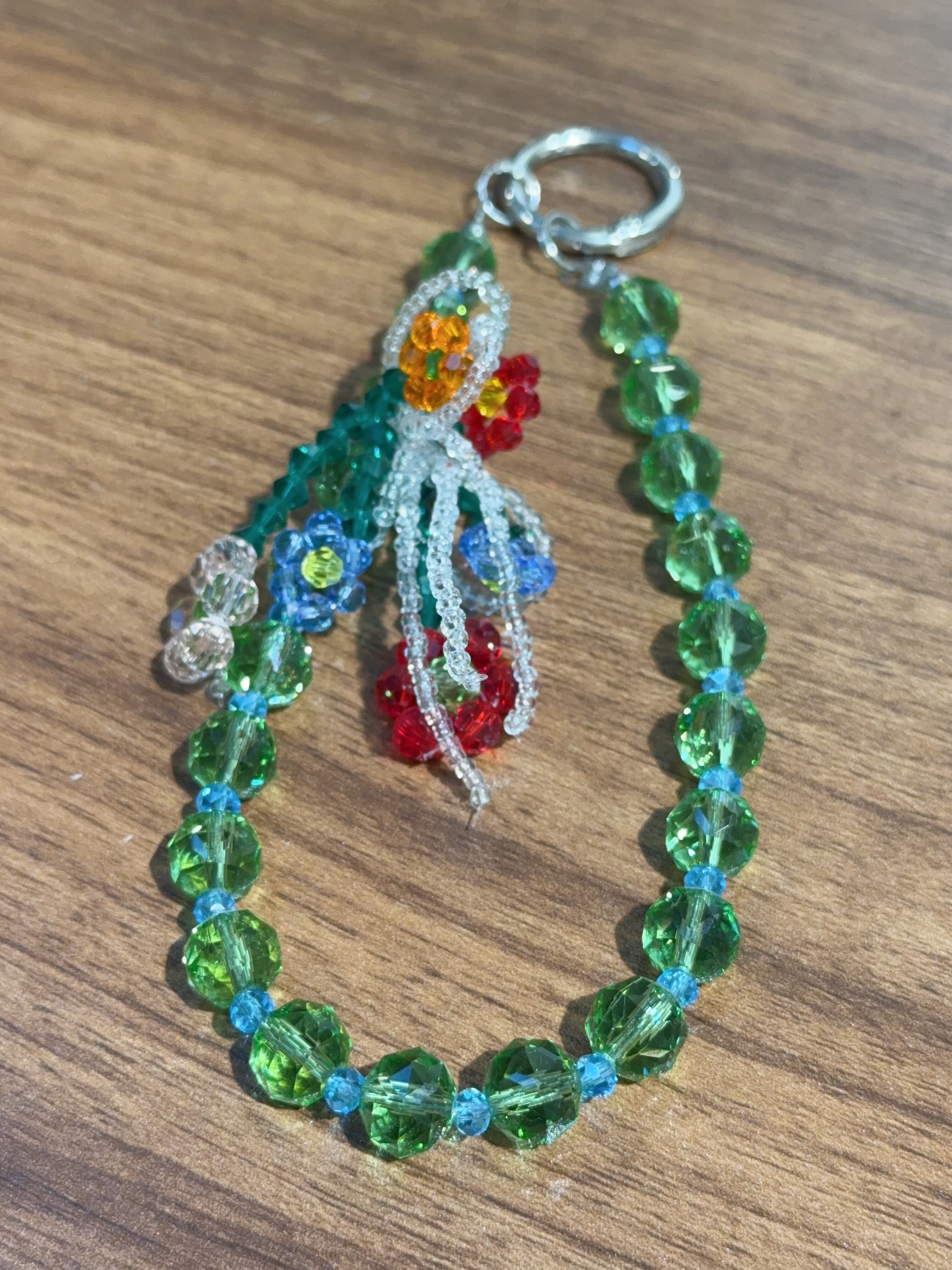 彩色花朵串珠手机链新款时尚精致手账本相机挂件挂饰