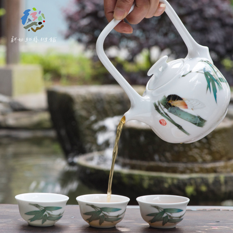 醴陵新世纪陶瓷提梁壶茶杯