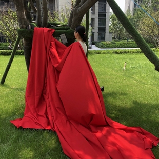 面料布料摄影视背景婚庆桌布台生日艺术品毕业设计布展画装饰红色