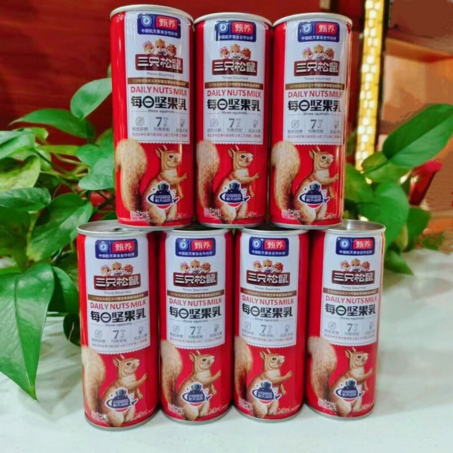 三只松鼠每日坚果乳罐装礼盒花生豆奶核桃露饮料营养早餐整箱饮品
