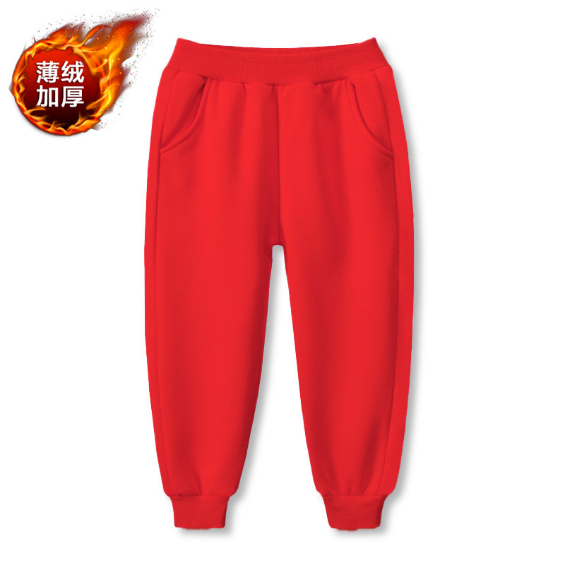 男童2女童3秋冬4加厚薄绒5橘红6蓝黑色7岁8儿童9卫裤10校服长裤子