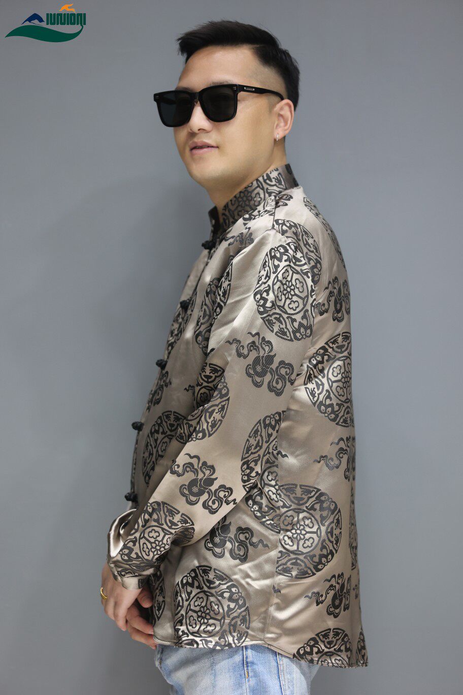 2023 NEW VERTICAL BUCKLE NEW CHINESE STYLE MENS SPRING AND SUMMER TIBETAN JACKET SINGLE LAYER TIBETAN CLOTHING SIMPLE TIBETAN JACKET THIN TOP