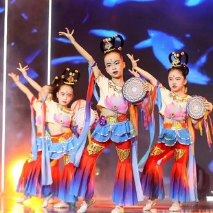 敦煌飞天乐鼓舞蹈演出服壁画绝响古韵千年手鼓道具古典舞表演服装