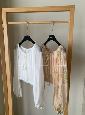 sensefeeling绿野仙踪印花喇叭袖薄开衫2026新品仙女飘逸感衬衫女