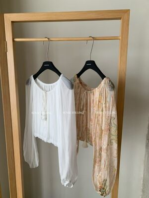 sensefeeling绿野仙踪印花喇叭袖薄开衫2026新品仙女飘逸感衬衫女